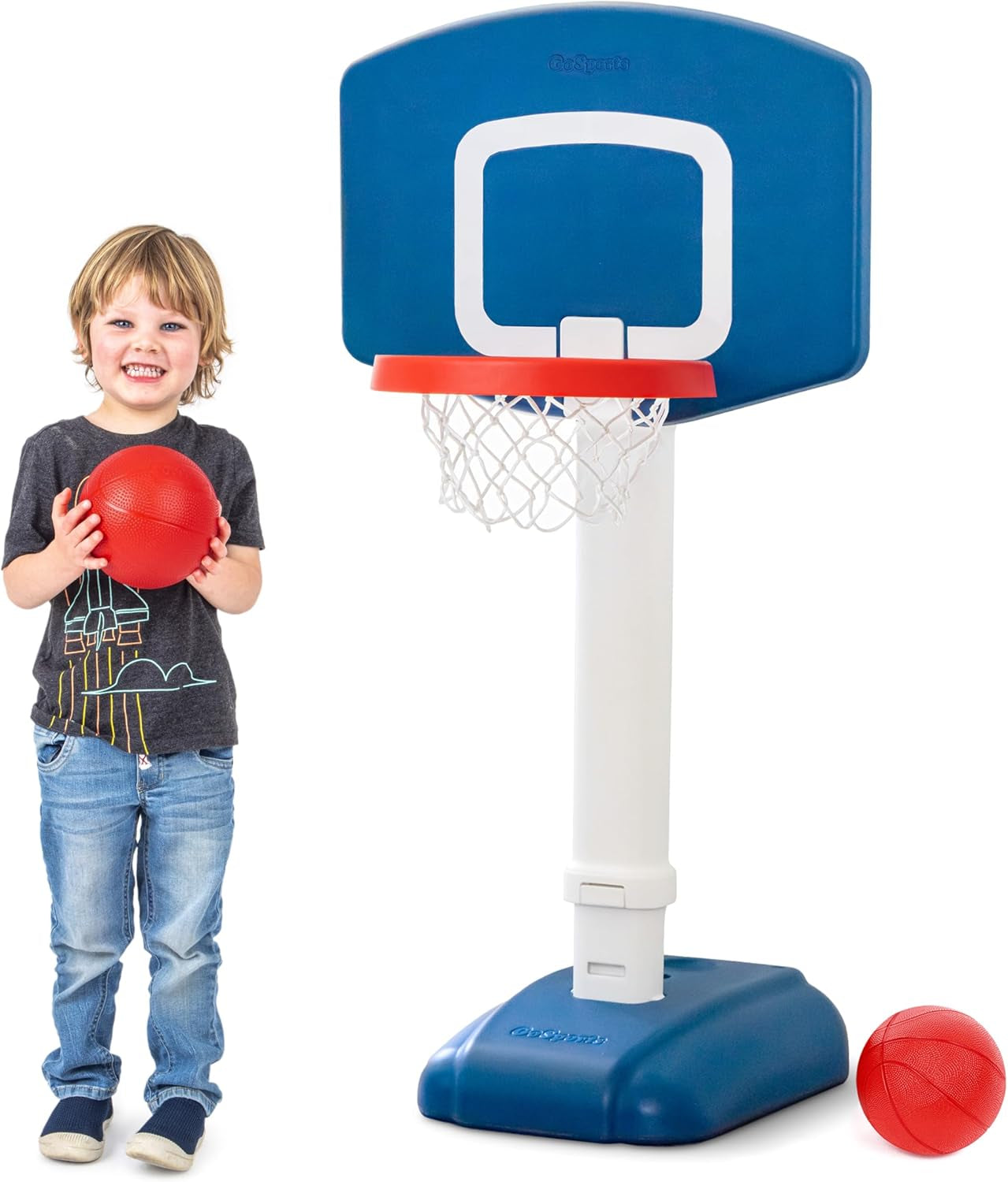 Tot Shot Toddler Basketball Set - Kids Indoor & Outdoor Toy Hoop with Adjustable Height