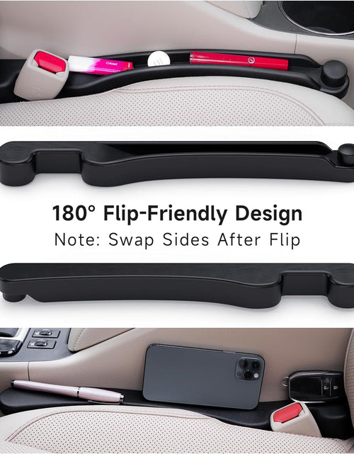 Load image into Gallery viewer, Car Seat Gap Filler Set of 2, Soft Foam Multifunctional Seat Side Gap Filler with Organizer &amp; Hook Function, 3In1 Gap Stopper Universal Fit Car SUV Truck Fill the Gap between Seat &amp; Console
