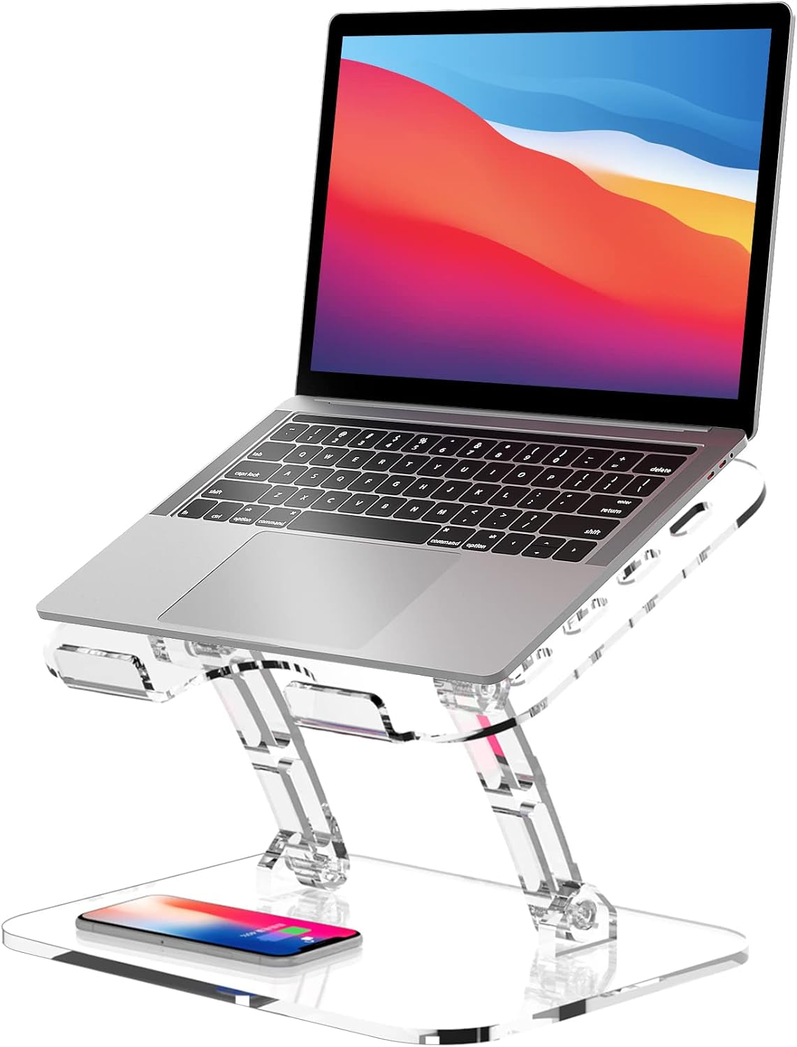 Adjustable Foldable Laptop Stand, Portable Ergonomic Computer Stand for Laptop, Compatible with 10 to 15.6 Inches Notebook Computers