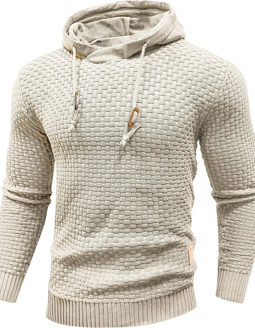 Load image into Gallery viewer, Mens Hooded Sweatshirt Long Sleeve Solid Knitted Hoodie Pullover Sweater
