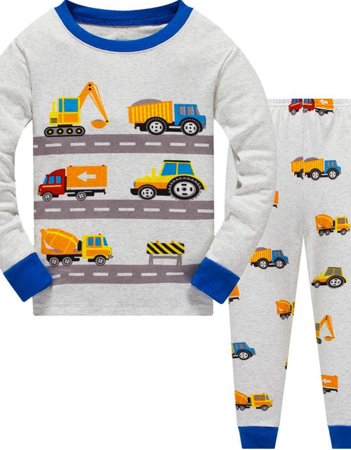 Load image into Gallery viewer, Boys Pajamas 100% Cotton Truck Pjs Toddler 2 Piece Sleepwear Kids Winter Clothes Set 3T-10T
