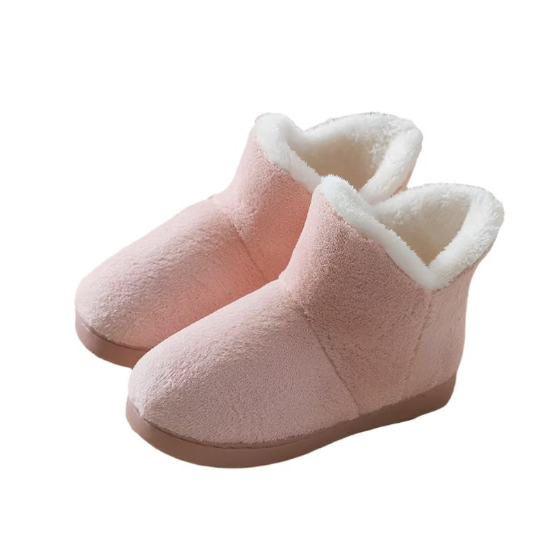 Women Winter Slippers Warm Plush Slip-On Couples Home Floor Shoes Anti-Slip Comfortable Flats Female Soft Faux Fur Boots