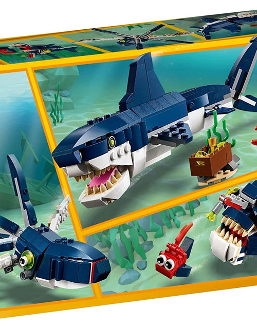 Load image into Gallery viewer, Creator 3 in 1 Deep Sea Creatures, Transforms from Shark and Crab to Squid to Angler Fish, Sea Animal Toys, Gifts for 7 plus Year Old Girls and Boys, 31088
