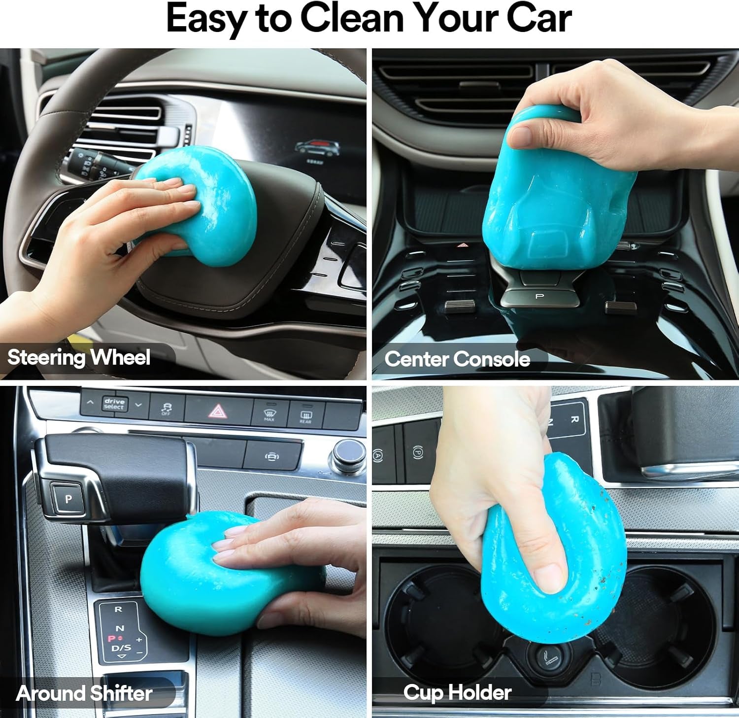 Car Cleaning Gel Car Cleaning Putty Auto Detail Tools Car Slime Cleaner Car Interior Cleaner Car Accessories Stocking Stuffers for Men Women Teens White Elephant Gifts Adults Blue 2Pack