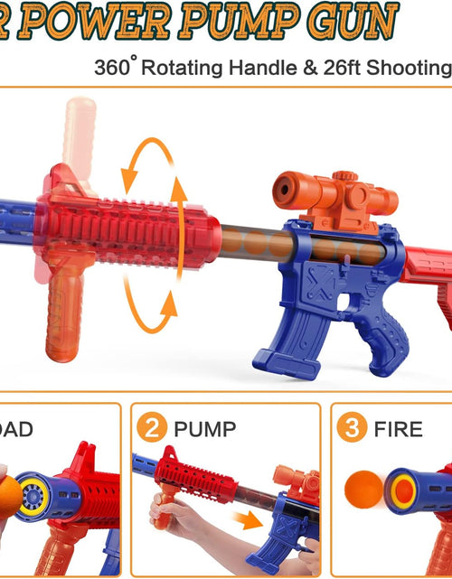 Load image into Gallery viewer, Shooting Games Toys for Age 5 6 7 8 9 10+ Year Old Boys, Kids Toy Sports &amp; Outdoor Game with Moving Shooting Target &amp; 2 Popper Air Toy Guns &amp; 24 Foam Balls, Gifts for Boys and Girls
