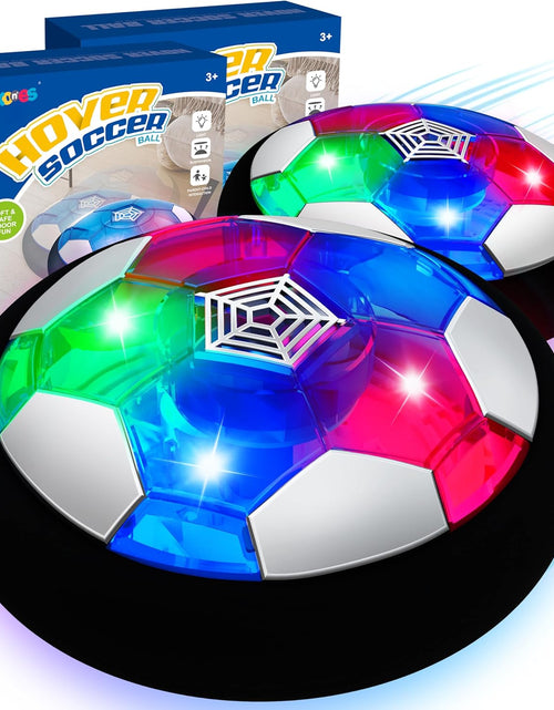 Load image into Gallery viewer, Kids Toys Hover Soccer Ball (Set of 2), Battery Operated Air Floating Soccer Ball with LED Light and Soft Foam Bumper for Indoor Outdoor Game, Gifts for Age 3 4 5 6 7 8-16 Year Old Boys Girls
