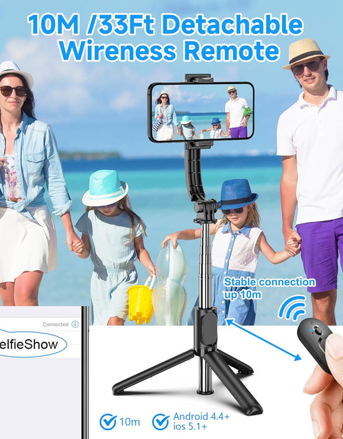 Load image into Gallery viewer, Selfie Stick, Extendable Selfie Stick Tripod with Wireless Remote and Tripod Stand, Portable, Lightweight, Compatible with Iphone 15 14 13 12 Pro Xs Max X 8Plus, Samsung Smartphone and More
