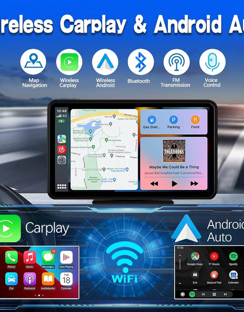 Load image into Gallery viewer, Apple Carplay Wireless Portable Touchscreen Car Stereo Bluetooth Voice Control 7&quot; Apple Car Play &amp; Android Auto Car Audio HD Screen with 1080P Backup Camera GPS Navigation/Mirror Link Fits All Cars
