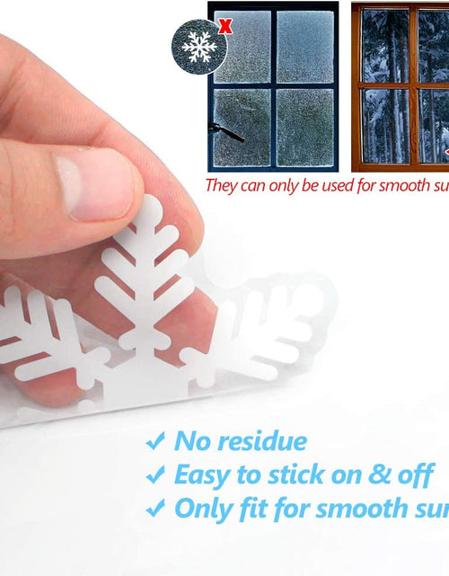 Load image into Gallery viewer, 135Pcs Christmas Window Clings Snowflakes Window Decals Static Window Stickers for Christmas Decorations Window Décor Ornaments Xmas Party Supplies Thanksgiving Party Décor
