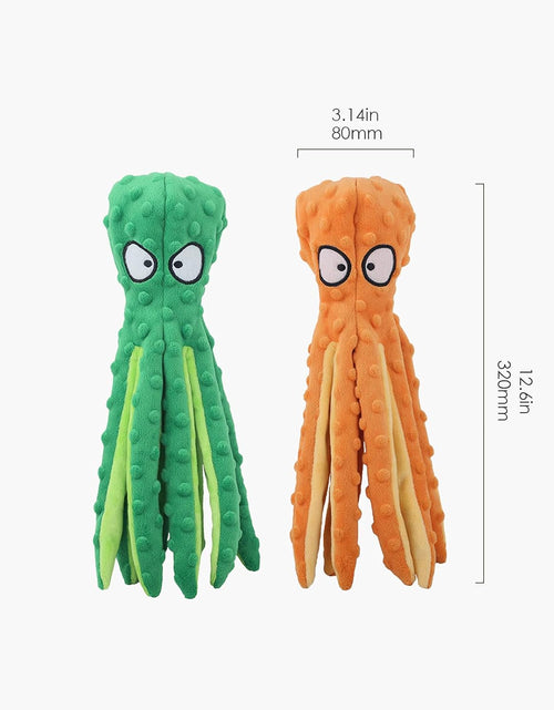 Load image into Gallery viewer, Squeaky Dog Toys, Octopus No Stuffing Crinkle Plush Dog Toys to Keep Them Busy, Interactive Dog Chew Toys for Puppy Teething, Large Dog Toys for Large Medium Small Breeds, Pet Toys, 2 Pack
