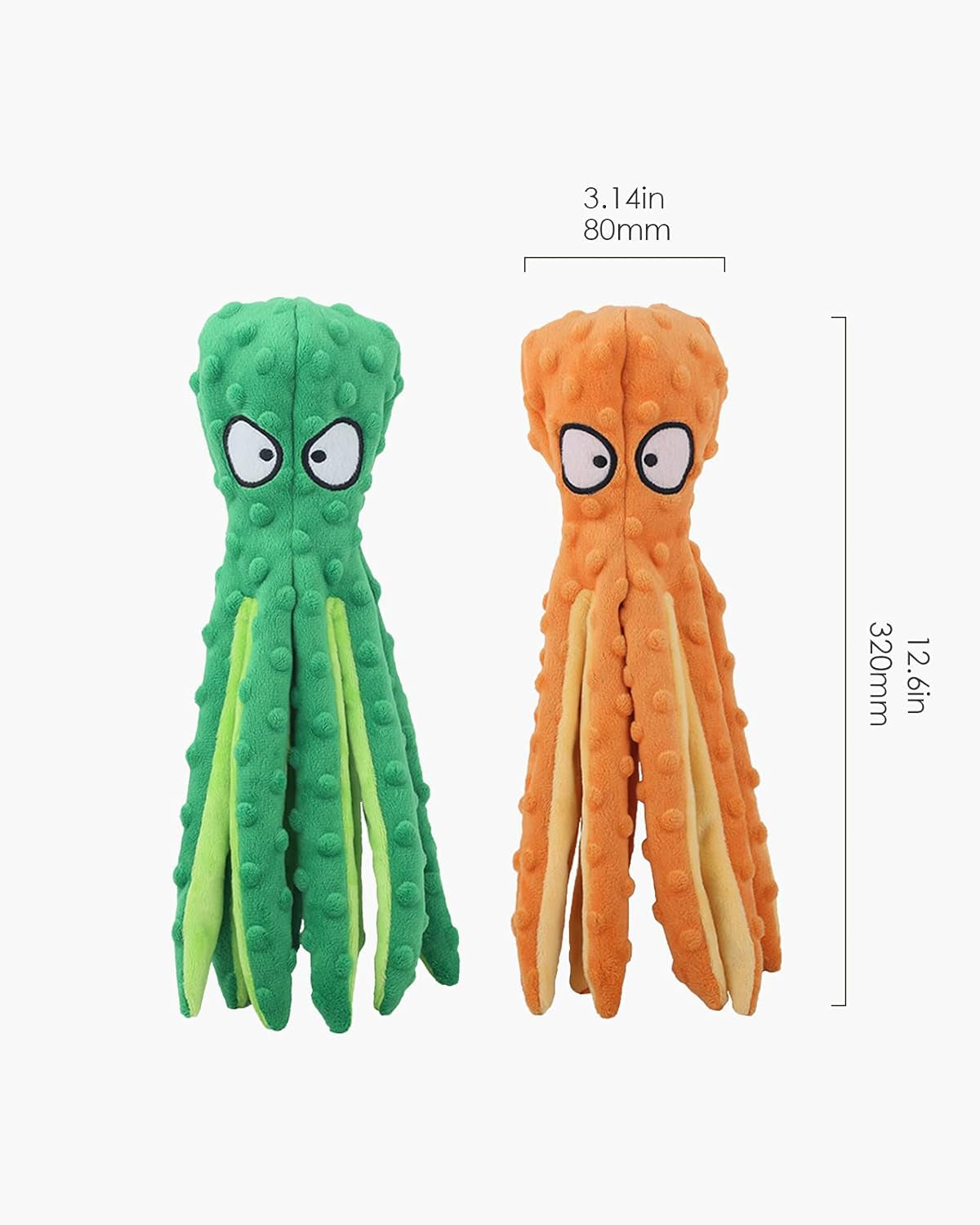 Squeaky Dog Toys, Octopus No Stuffing Crinkle Plush Dog Toys to Keep Them Busy, Interactive Dog Chew Toys for Puppy Teething, Large Dog Toys for Large Medium Small Breeds, Pet Toys, 2 Pack