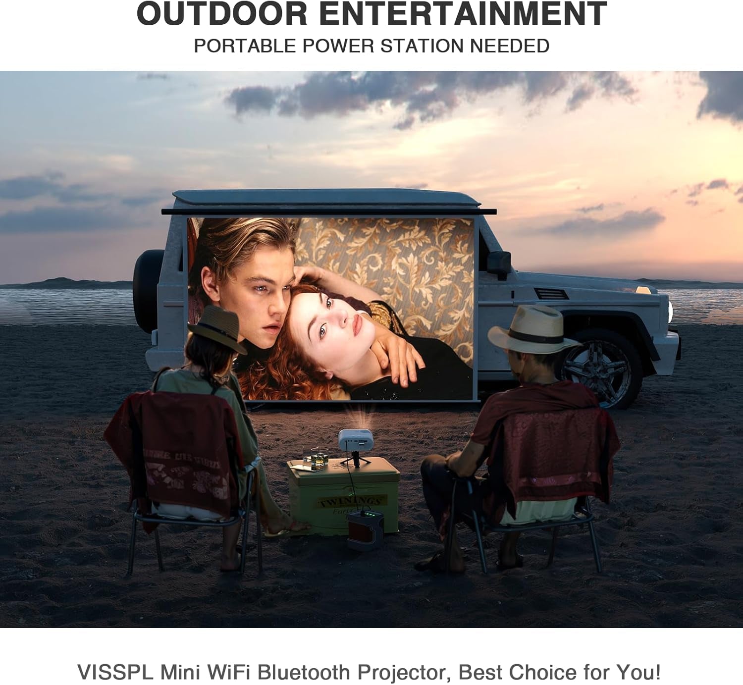 Mini Projector with Wifi and Bluetooth,  Full HD 1080P Projector, Portable Outdoor Projector with Tripod, Home Theater Movie Phone Projector Compatible with Android/Ios/Windows/Tv Stick/Hdmi/Usb