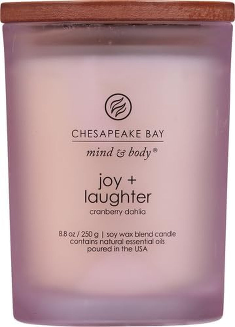 Scented Candle, Joy + Laughter (Cranberry Dahlia), Medium, Home Décor