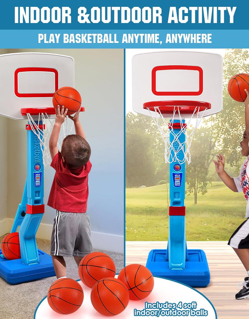 Load image into Gallery viewer, Toddler Basketball Hoop Height Adjustable Kids Basketball Hoop for Indoor Outdoor Play Portable Basketball Goal Poolside Basketball Hoop for Swimming Pool Basketball Toy for Boys Girls
