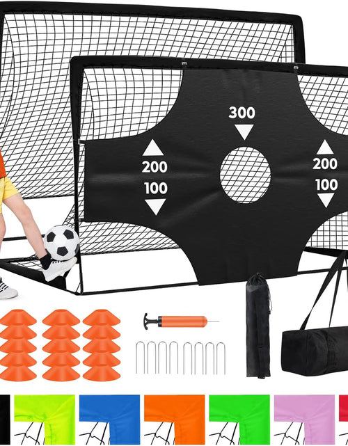 Load image into Gallery viewer, Portable Pop up Soccer Goal - 6X4Ft Backyard Training Equipment with Soccer Ball, Scoring Target Cloth, and Cones - Fun Outdoor Game for Kids and Teens
