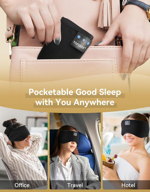 Load image into Gallery viewer, Sleep Mask with Headphones Bluetooth 5.2 Wireless, Sleep Headphone with Microphone Built-In HD Speakers Music, Eye Mask for Sleeping Travel Meditation for Men Women Girl Cool Gadgets
