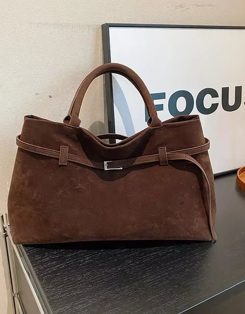 Load image into Gallery viewer, Buckle Decorative Design Solid Faux Suede Handbag Large Capacity Hasp Casual Tote 2024 Hot Sale Bags for Women Bolsas Femininas
