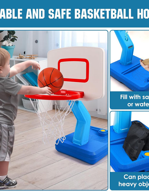 Load image into Gallery viewer, Toddler Basketball Hoop Height Adjustable Kids Basketball Hoop for Indoor Outdoor Play Portable Basketball Goal Poolside Basketball Hoop for Swimming Pool Basketball Toy for Boys Girls
