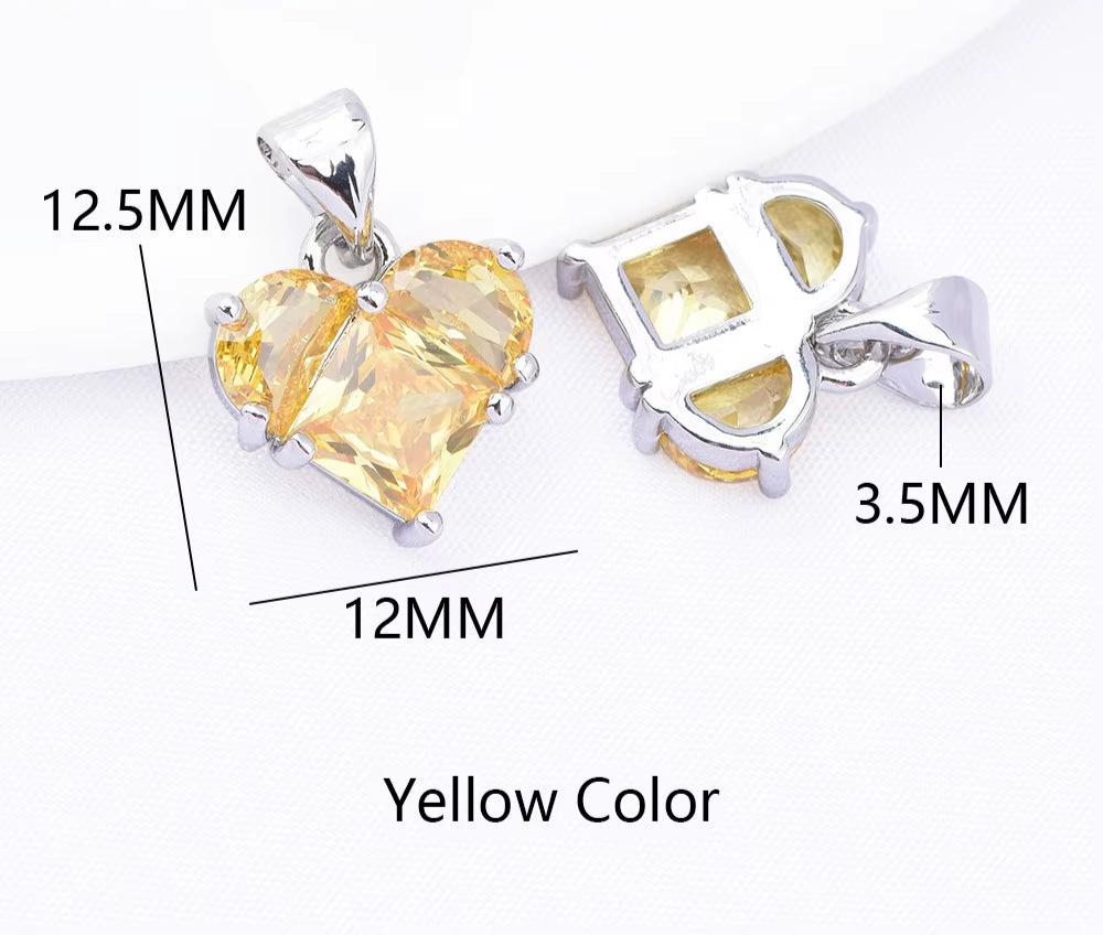 (280)4PCS 14X14.5Mm Hole 2.5MM 24K Gold Color Brass with Zircon Heart Charms Pendants High Quality Jewelry Findings Accessories