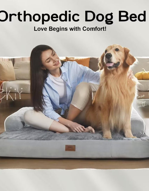 Load image into Gallery viewer, Large Dog Bed Orthopedic Washable - Beds Bolster - Medium XL Xlarge Big Dogs - Memory Foam Couch Sofa - Waterproof with Removable Cover
