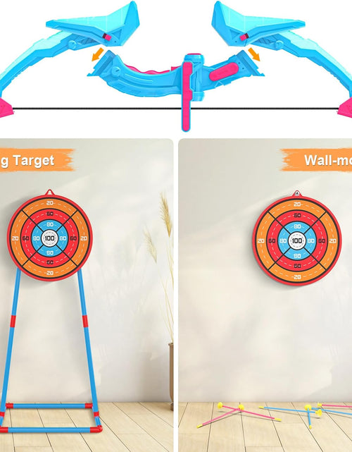 Load image into Gallery viewer, 2 Pack of Kids Bow and Arrow Set, Light up Archery Toy Set with 14 Suction Cup Arrows &amp; Standing Target, Perfect Kids Indoor and Outdoor Toys Birthday Gifts Ideas for 4 5 6 7 8 9 10 Year Boys Girls
