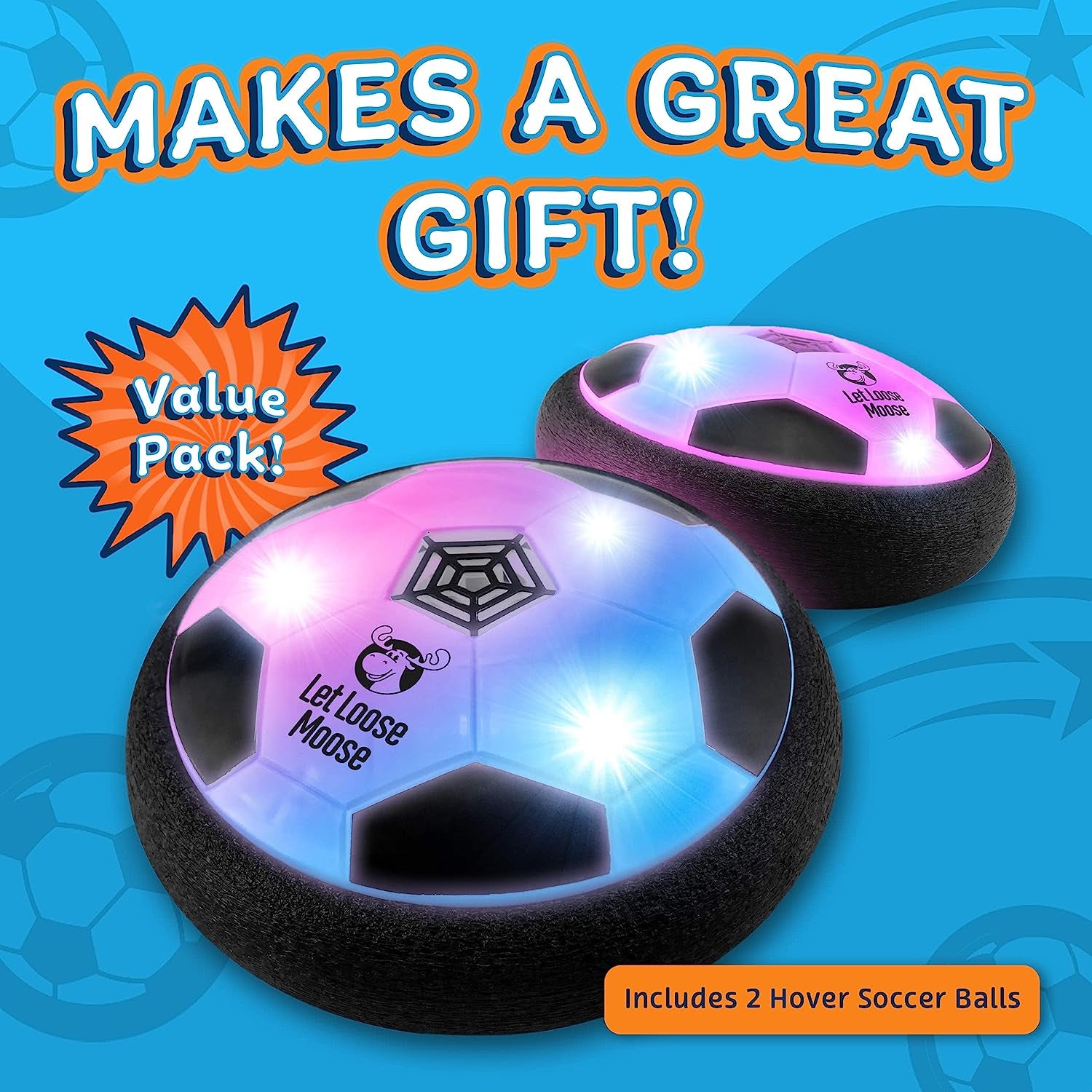 Hover Soccer Ball, Set of 2 LED Soccer Ball Toys, Gifts for 8 Year Old Boys, Toys for 7 Year Old Boys, Birthday Gifts for Boys, Boys Toys for Age 4-6, Fun Toys for Boys and Girls