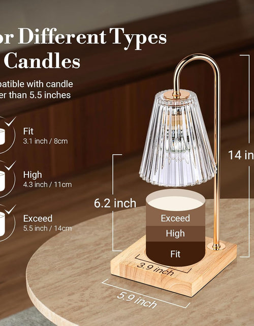 Load image into Gallery viewer, Candle Warmer Lamp, Electric Candle Lamp Warmer with Timer, Mom Christmas Birthday Gifts for Women, House Warming Gifts New Home Bedroom Decor, Dimmable Wax Melt Warmer with 2 Bulbs
