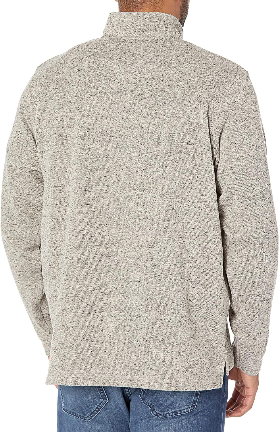 Men'S Long Sleeve Fleece Quarter-Zip Sweater