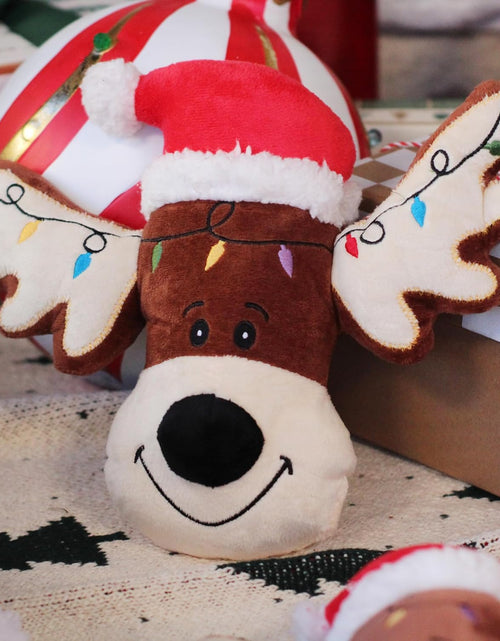 Load image into Gallery viewer, Holiday Plush Pet Toy Fun for Christmas Designs with Squeaker Dog Chew Toy (9&quot; Reindeer Cookie)
