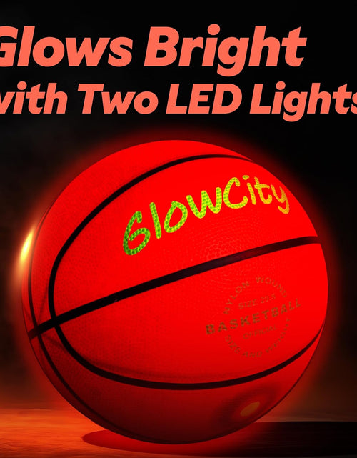 Load image into Gallery viewer, Glow in the Dark Basketball for Teen Boy - Glowing Red Basket Ball, Light up LED Toy for Night Ball Games - Sports Stuff &amp; Gadgets for Kids Age 8 Years Old and Up. Great Gift for Boys &amp; Girls
