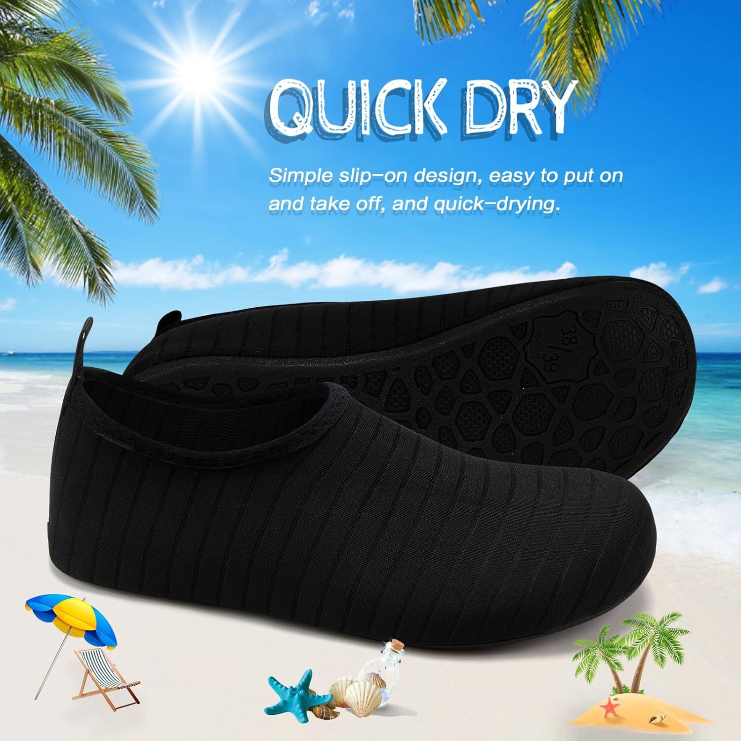 Water Shoes Barefoot Aqua Yoga Socks Quick-Dry Beach Swim Surf Shoes for Women Men