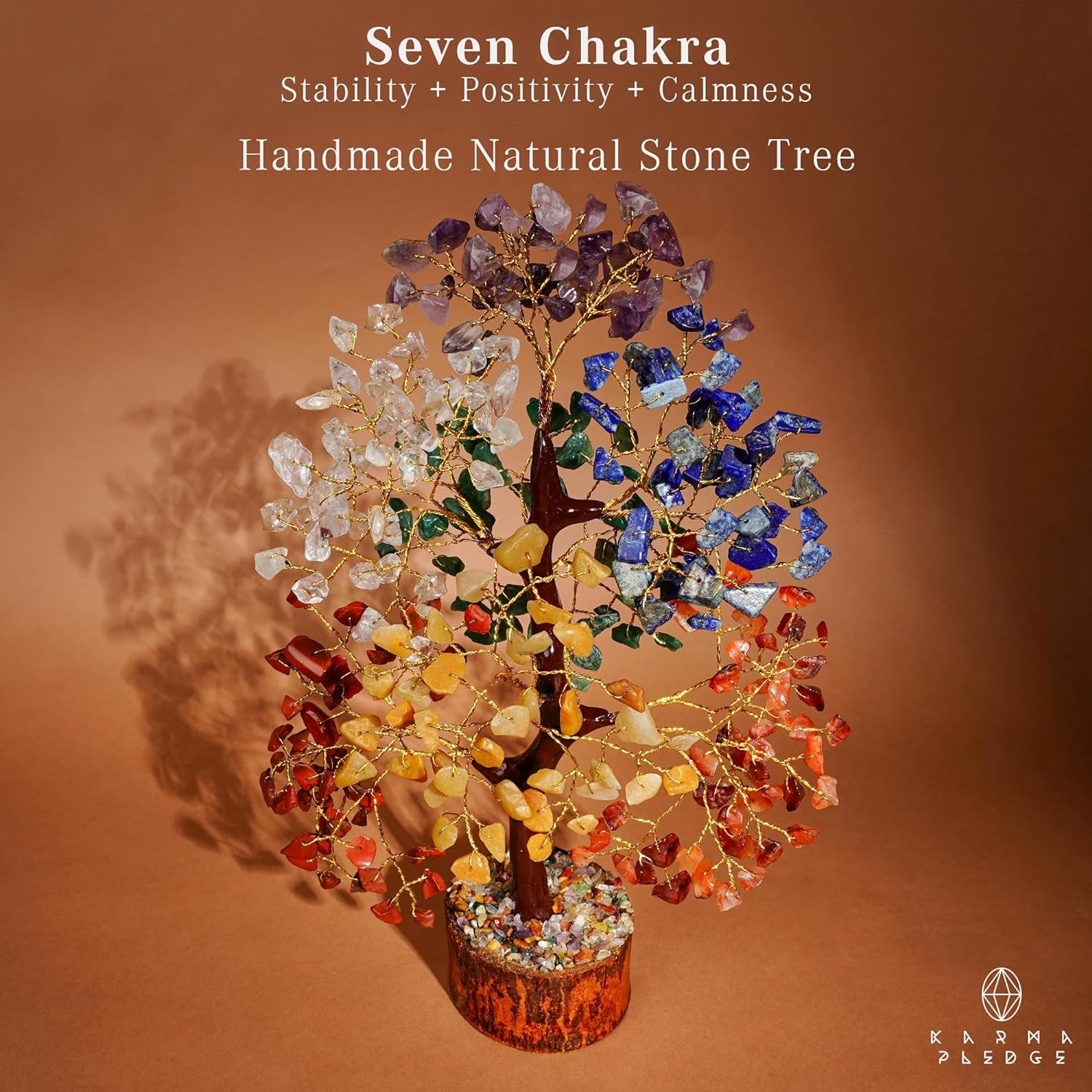 Crystal Tree of Life 7 Chakra Healing Crystal Trees for Home Decor, Office Desk Decor, Living Room Decor, Handmade Bonsai Trees for Positive Energy, Money, Good Luck Birthday Gifts for Women, Mom