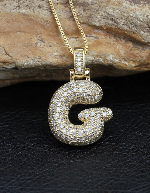 Load image into Gallery viewer, Fashion 26 Letters Necklace Custom Name Pendant Charm for Men and Women A-Z Alphabet Cubic Zircon Hip Hop Jewelry Gift
