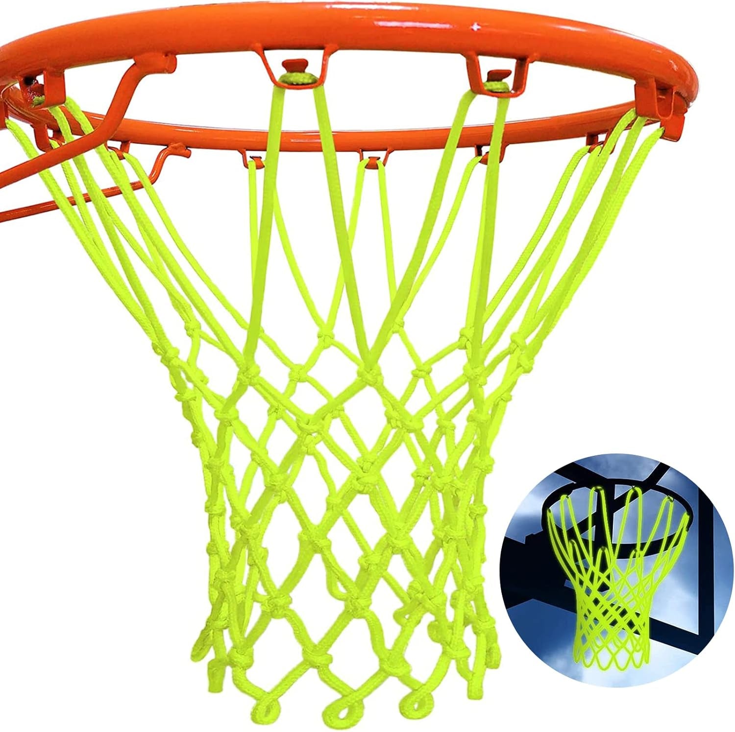 Nightlight Basketball Net Luminous Outdoor Portable Sun Powered Sports Nylon