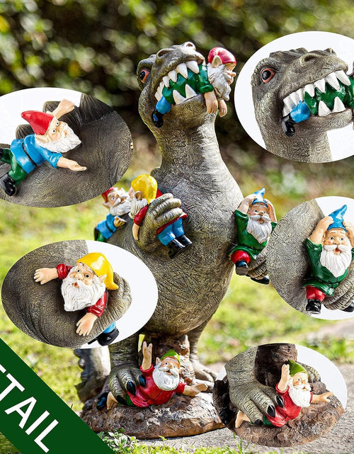 Load image into Gallery viewer, Garden Gnomes Statues Yard Decorations Outdoor Garden Decor, 14” Dinosaur Gnomes Garden Statues, Patio, Lawn Ornament, Gardening Gifts for Women for Housewarming
