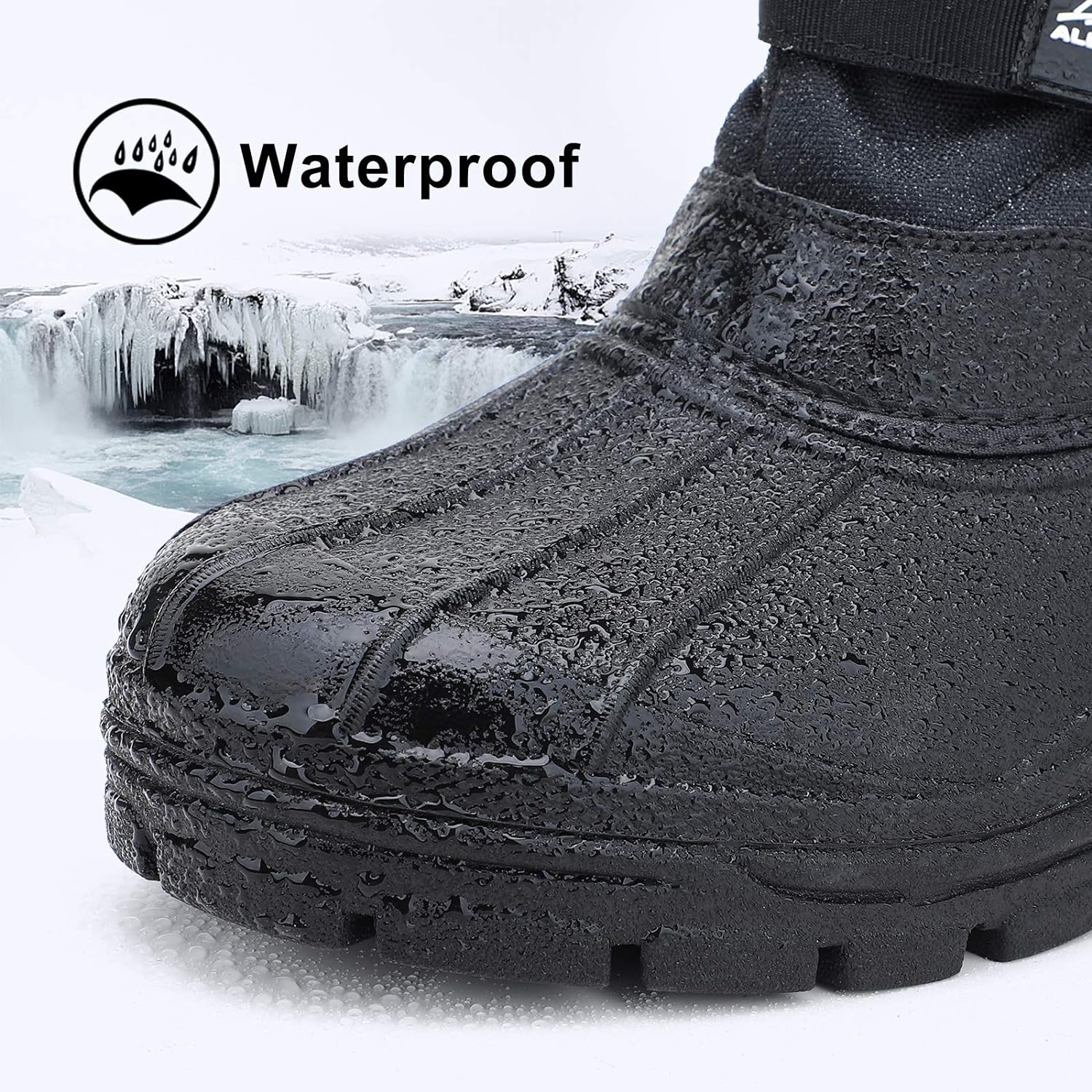 Men'S Winter Waterproof Insulated Shell Warm Inner Comfortable Outdoor Snow Boots