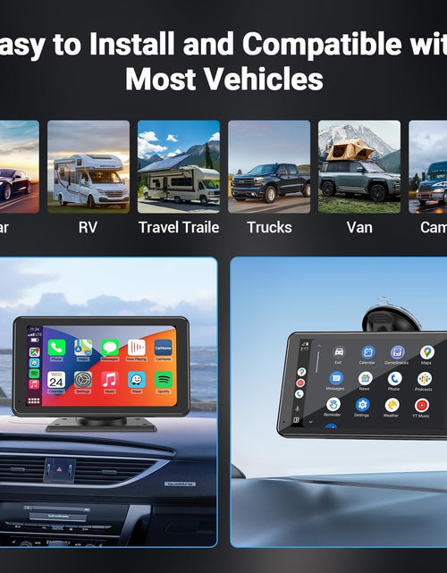 Load image into Gallery viewer, Apple Carplay Wireless Portable Touchscreen Car Stereo Bluetooth Voice Control 7&quot; Apple Car Play &amp; Android Auto Car Audio HD Screen with 1080P Backup Camera GPS Navigation/Mirror Link Fits All Cars
