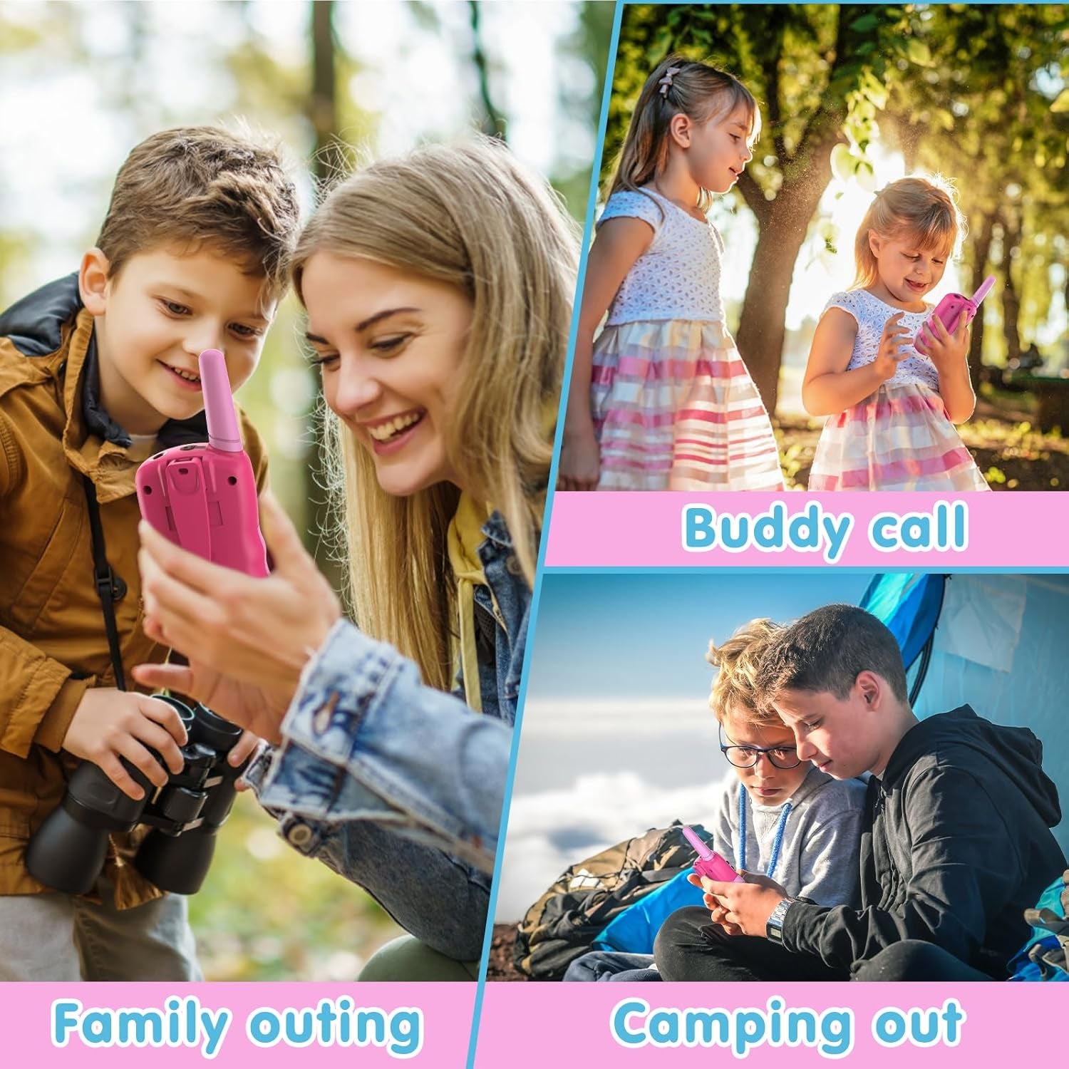 Toys for 3-12 Year Old Girls Boys, Walkie Talkies for Kids 22 Channels 2 Way Radio Toy with Backlit LCD Flashlight, 3 Miles Range for Outside, Camping, Hiking