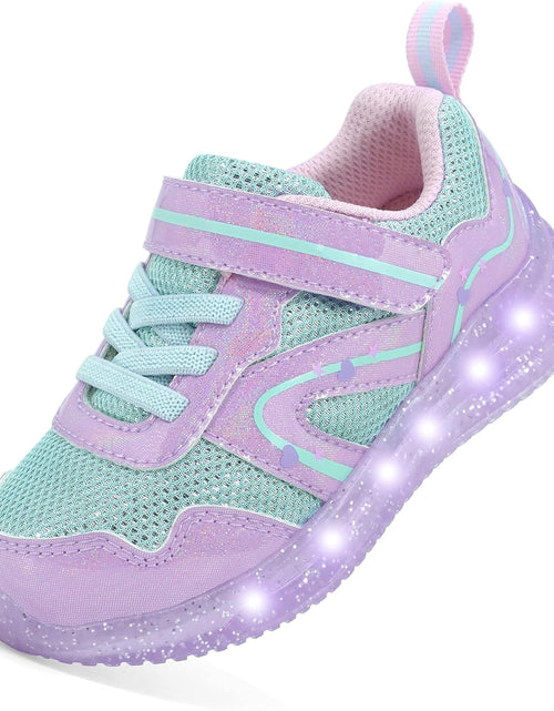 Load image into Gallery viewer, Toddler Boys Girls Light up Shoes LED Flashing Lightweight Mesh Breathable Adorable Running Sneakers for Toddler and Little Kid
