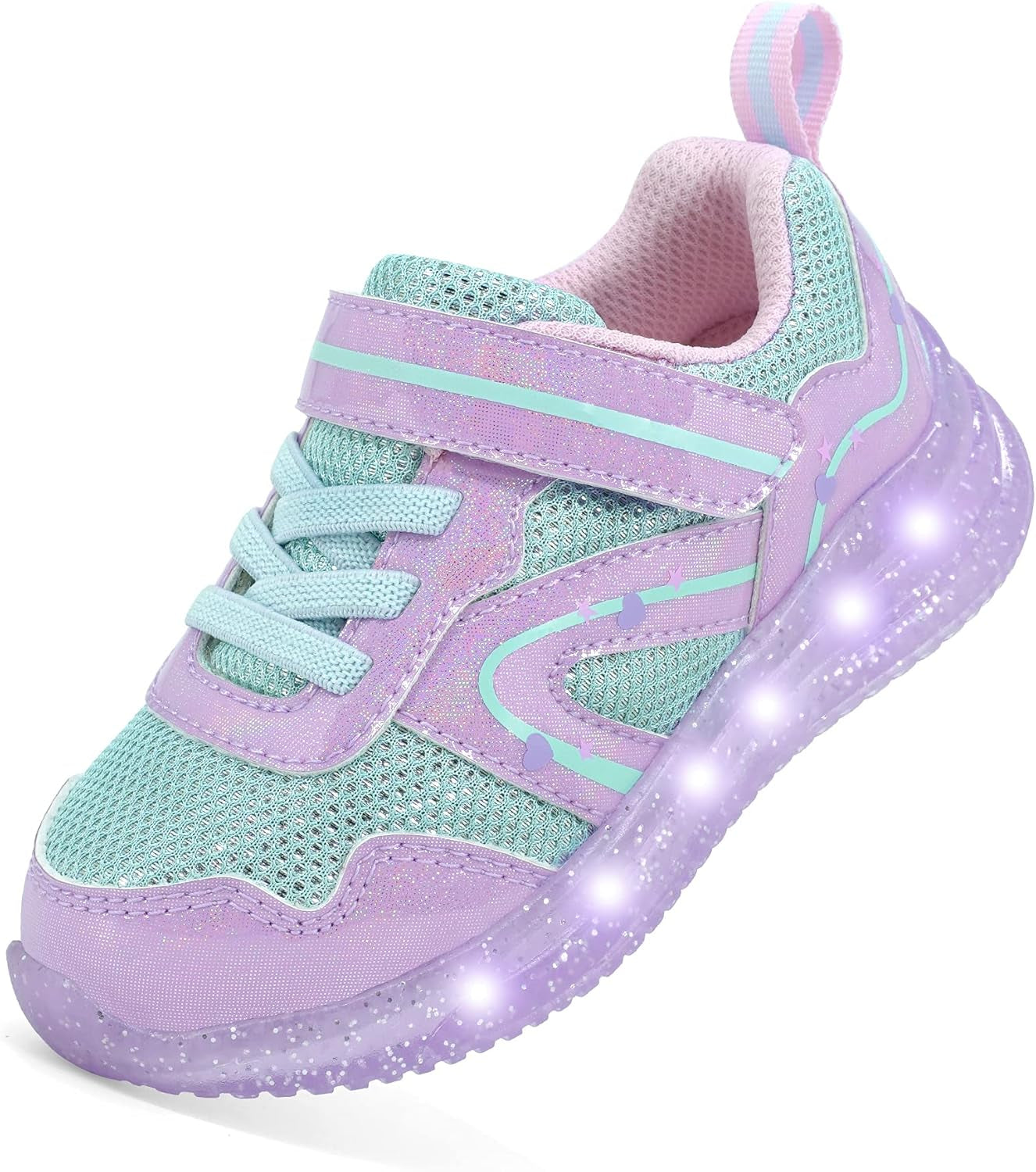 Toddler Boys Girls Light up Shoes LED Flashing Lightweight Mesh Breathable Adorable Running Sneakers for Toddler and Little Kid