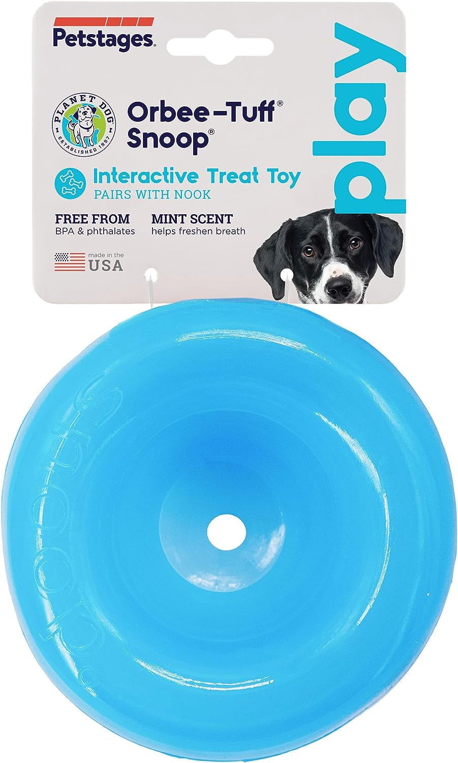 by Planet Dog Snoop Interactive Treat Dispensing Dog Toy, Large, Blue