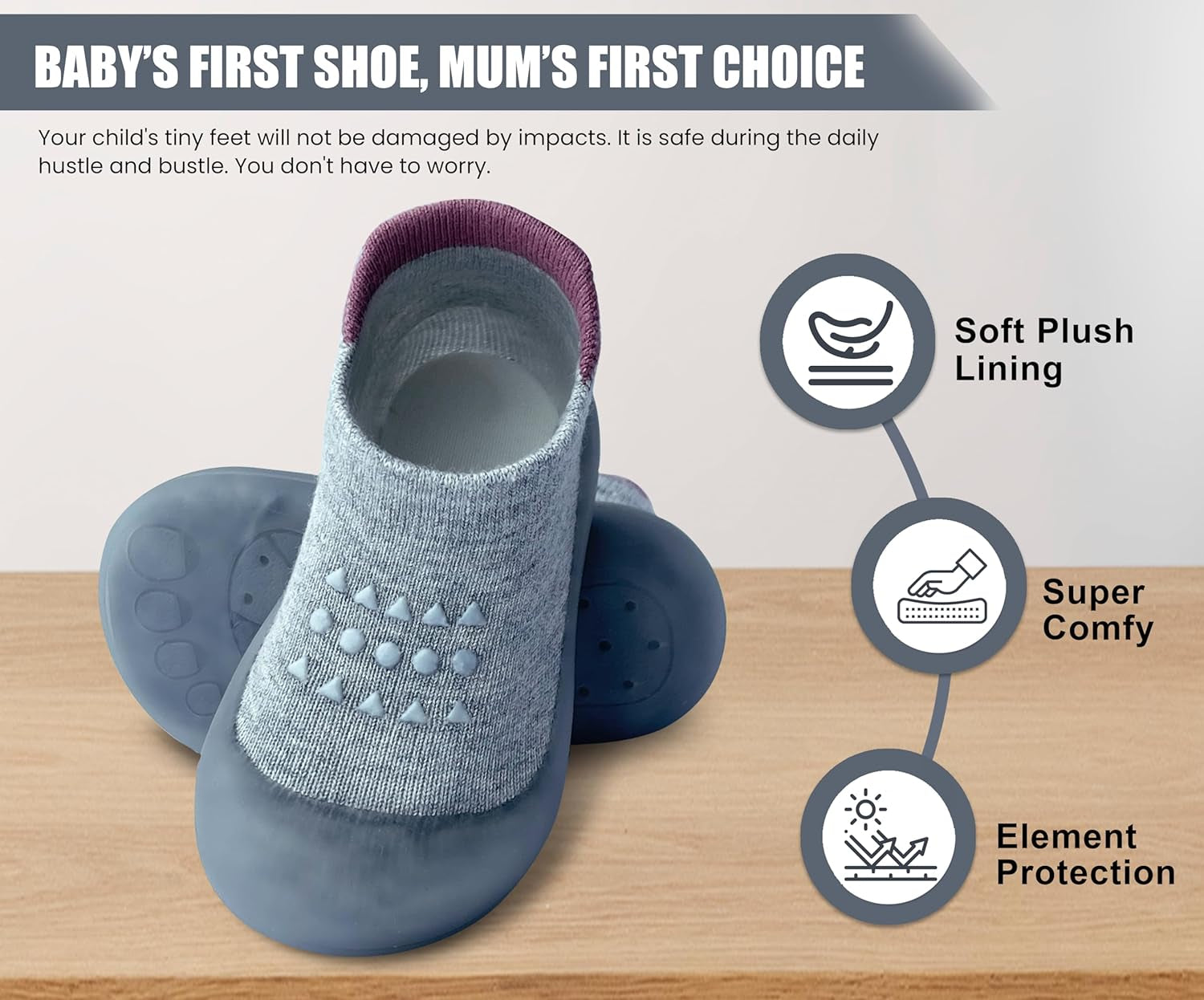 Baby Sock Shoes Boys Girls First Walking Shoes Non-Slip Slippers Soft Sole Sneakers Toddler Infant Babygirl