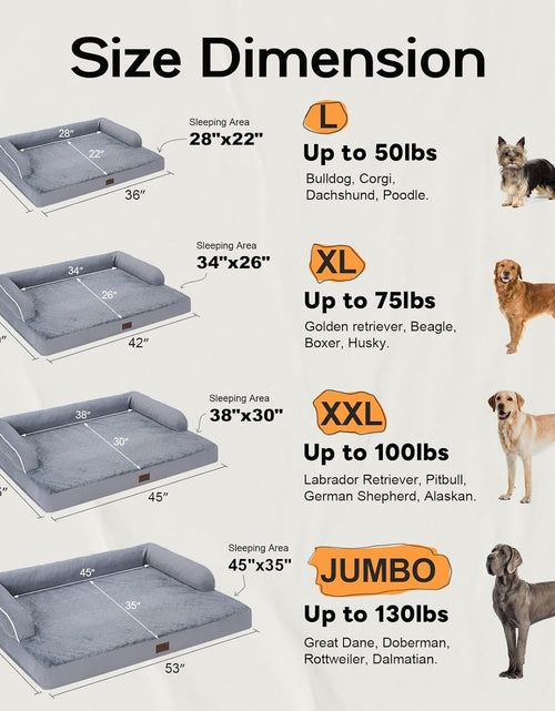 Load image into Gallery viewer, Large Dog Bed Orthopedic Washable - Beds Bolster - Medium XL Xlarge Big Dogs - Memory Foam Couch Sofa - Waterproof with Removable Cover
