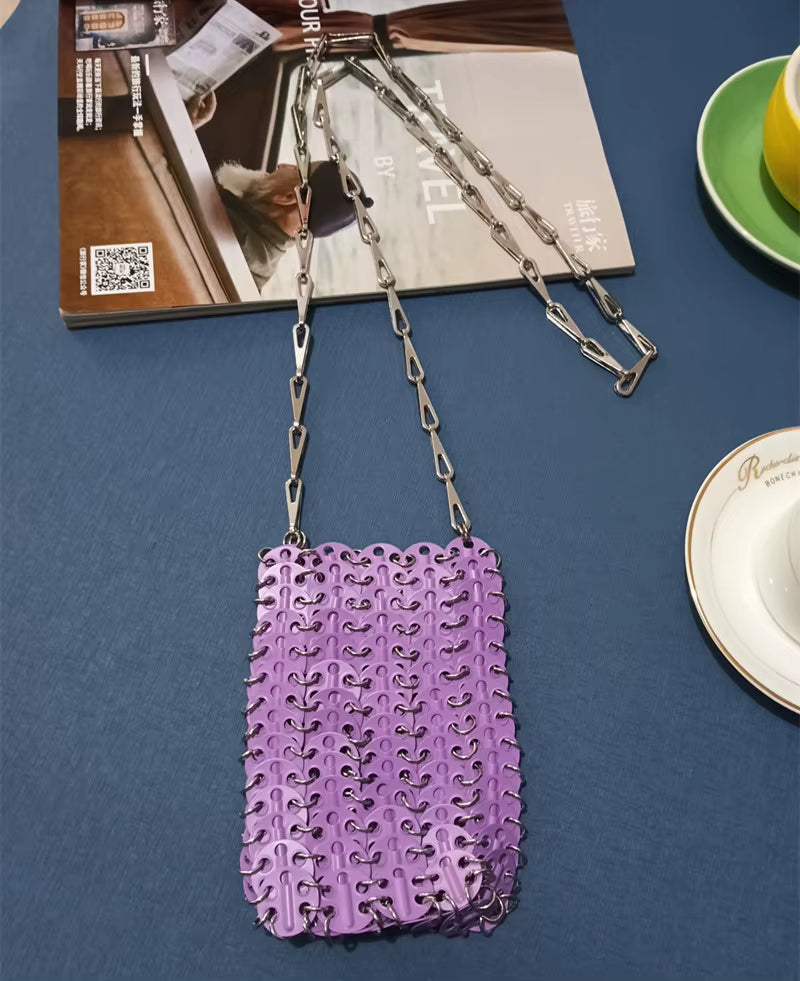 Luxury Designer Women'S Bag Trend Hand Woven Hollow Metal Chain Tote Bag Clutch Female Bag Travel Holiday Shoulder Bag Handbag