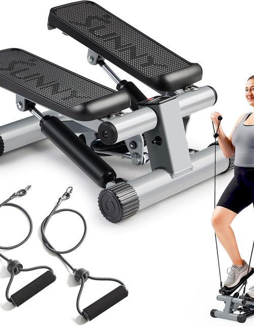 Load image into Gallery viewer, Mini Steppers for Exercise at Home, Stair Step Workout Machine with Optional Resistance Bands, Full Body Cardio Equipment, Optional Free Sunnyfit App Connection Smart Stepper
