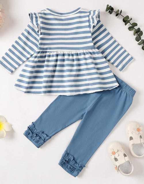 Load image into Gallery viewer, Baby Girl Clothes Toddler Girl Outfits Ruffle Shirt Pants Cute Infant Outfit Set Baby Girl Fall Winter Clothes
