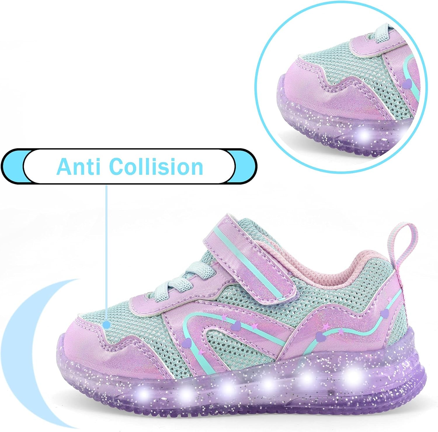 Toddler Boys Girls Light up Shoes LED Flashing Lightweight Mesh Breathable Adorable Running Sneakers for Toddler and Little Kid