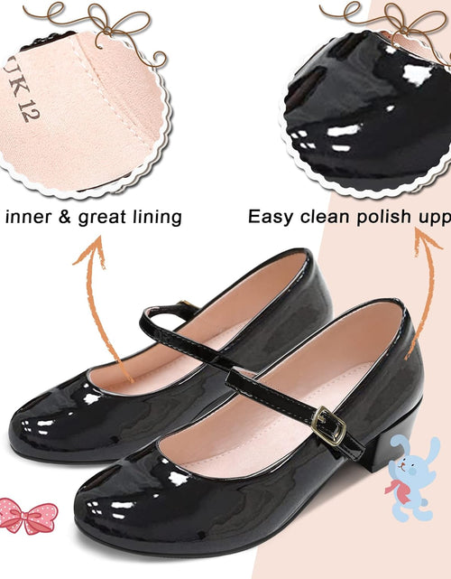 Load image into Gallery viewer, Girls Mary Jane Dress Shoes - Princess Ballerina Flats Low Heels for School Party Wedding, Back to School Shoes for Girls (Little Kid/Big Kids)
