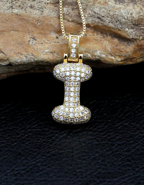 Load image into Gallery viewer, Fashion 26 Letters Necklace Custom Name Pendant Charm for Men and Women A-Z Alphabet Cubic Zircon Hip Hop Jewelry Gift
