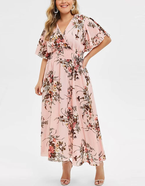 Load image into Gallery viewer, 2024 plus Size 3XL 4XL 5XL Women Dress Floral Chiffon Flower Dress Loose Bohemian Beach Summer Dresses Urban Gypsy Ropa Vestidos
